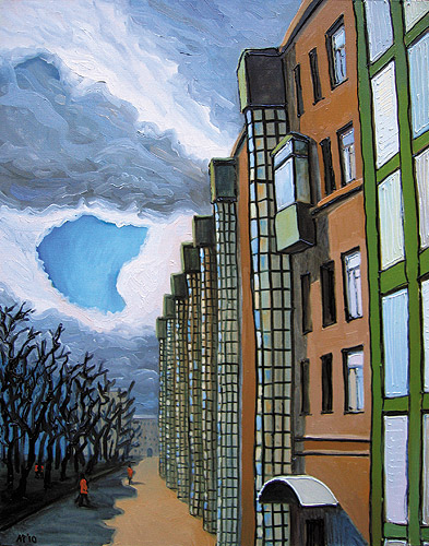 Лифты. х.м., 70х90 см., 2010 г.