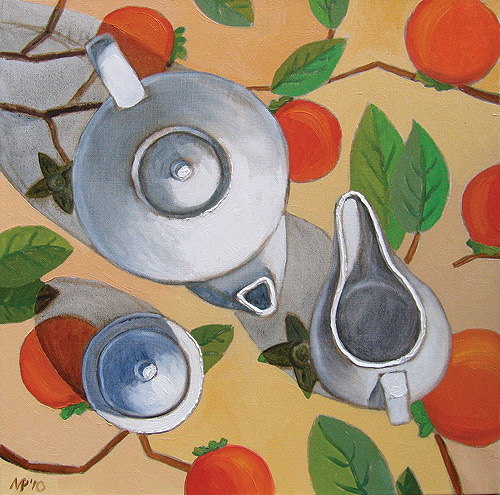 Натюрморт с белыми предметами. х.м., 60х60 см., 2010 г.