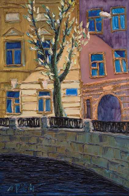 St. Petersburg .   Turgenev square.  Oil on canvas, 80х60 cm., 1998.