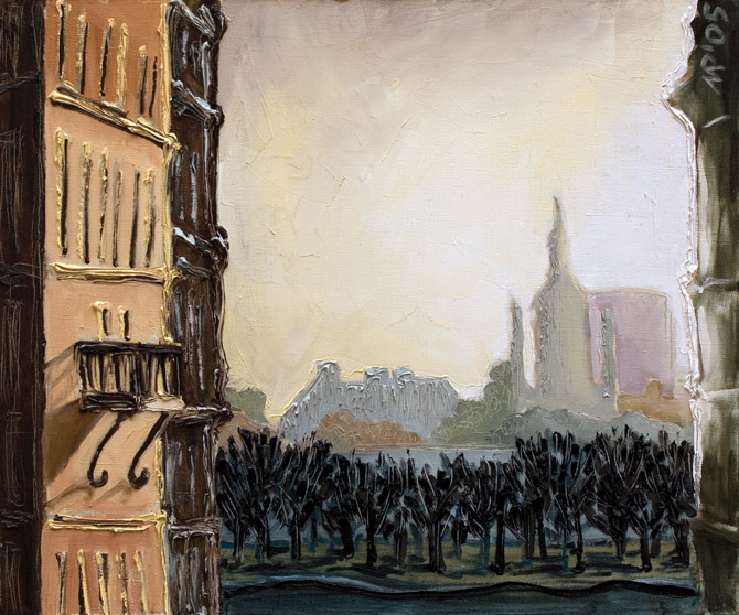 St. Petersburg .   Turgenev square.  Oil on canvas, 80х60 cm., 1998.