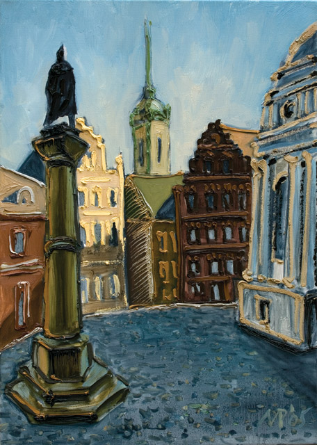 St. Petersburg .   Turgenev square.  Oil on canvas, 80х60 cm., 1998.