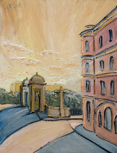 St. Petersburg .   Turgenev square.  Oil on canvas, 80х60 cm., 1998.